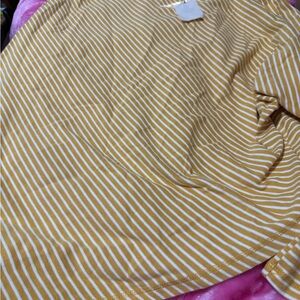 Yellow and White Striped Top